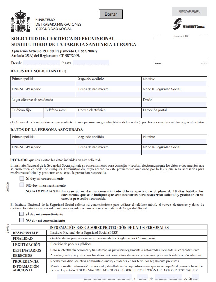 CPS Certificado Tarjeta Sanitaria Europea PDF